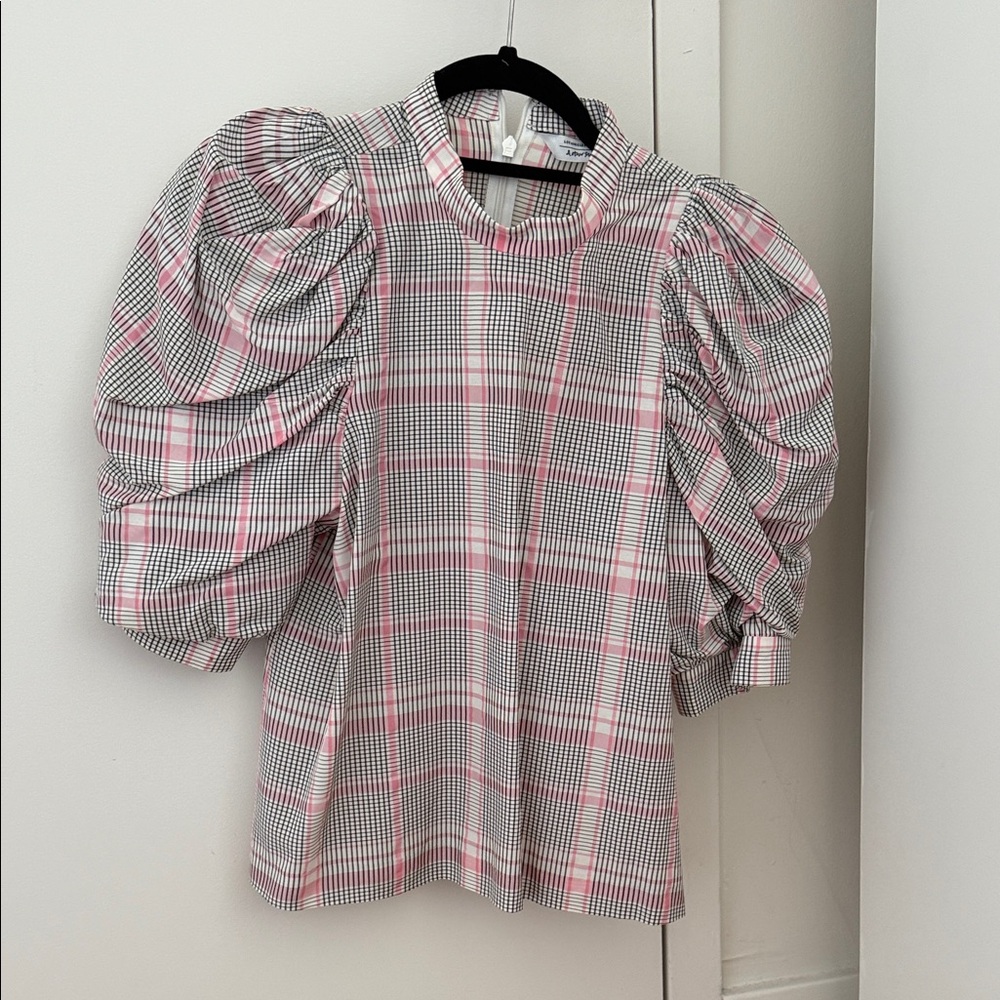 & Other Stories Pink and White Plaid Blouse